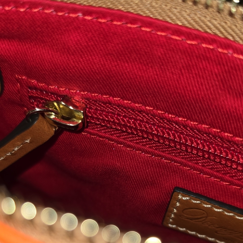 Dooney & Bourke Orange Leather Small Crossbody with Contrast Trim - Picture 8 of 11